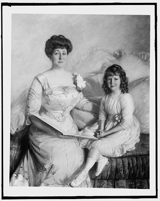 Photo:Mrs. W.G. Henry Daughter Portrait 1900s Vintage Painted Photograph