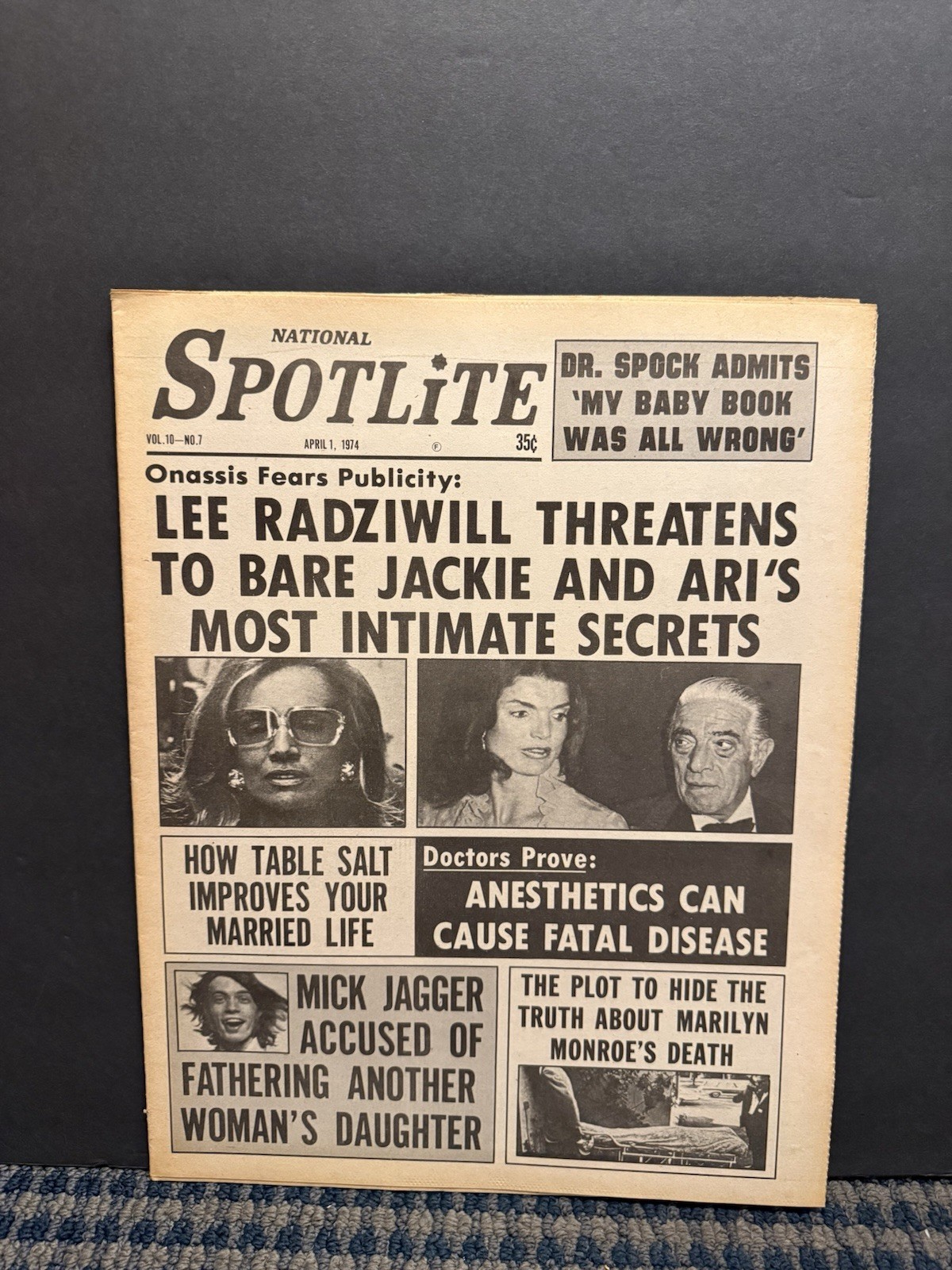 1974 April 1st National SpotLite Newspaper, Mick Jagger, Lee Radziwill (VRN10A 1974 April 1st National SpotLite Newspaper, Mick Jagger, Lee Radziwill (VRN10A