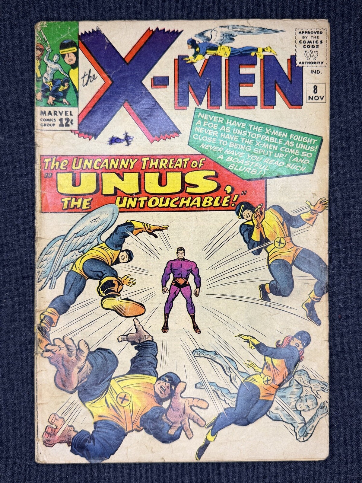 The Uncanny X-Men #8 (Marvel Comics 1964) 1st Unus Kirby Cover GD/VG approx 3.0