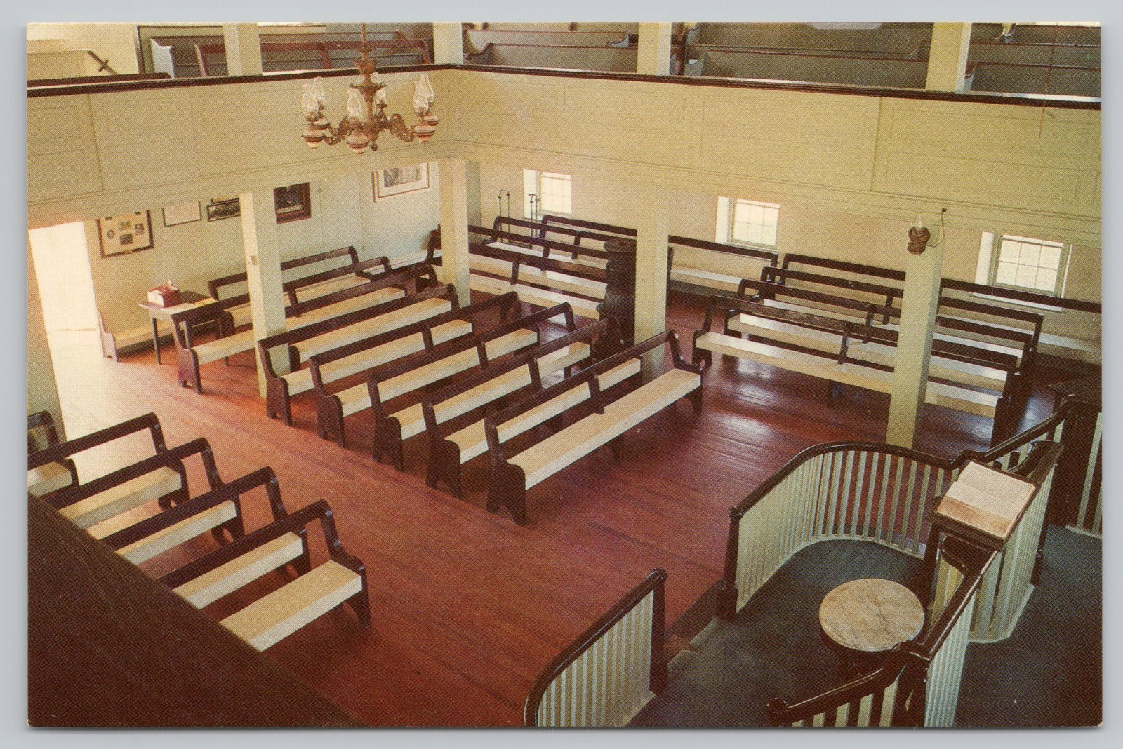 Postcard Barratt's Chapel Interior Frederica Delaware Methodist Church