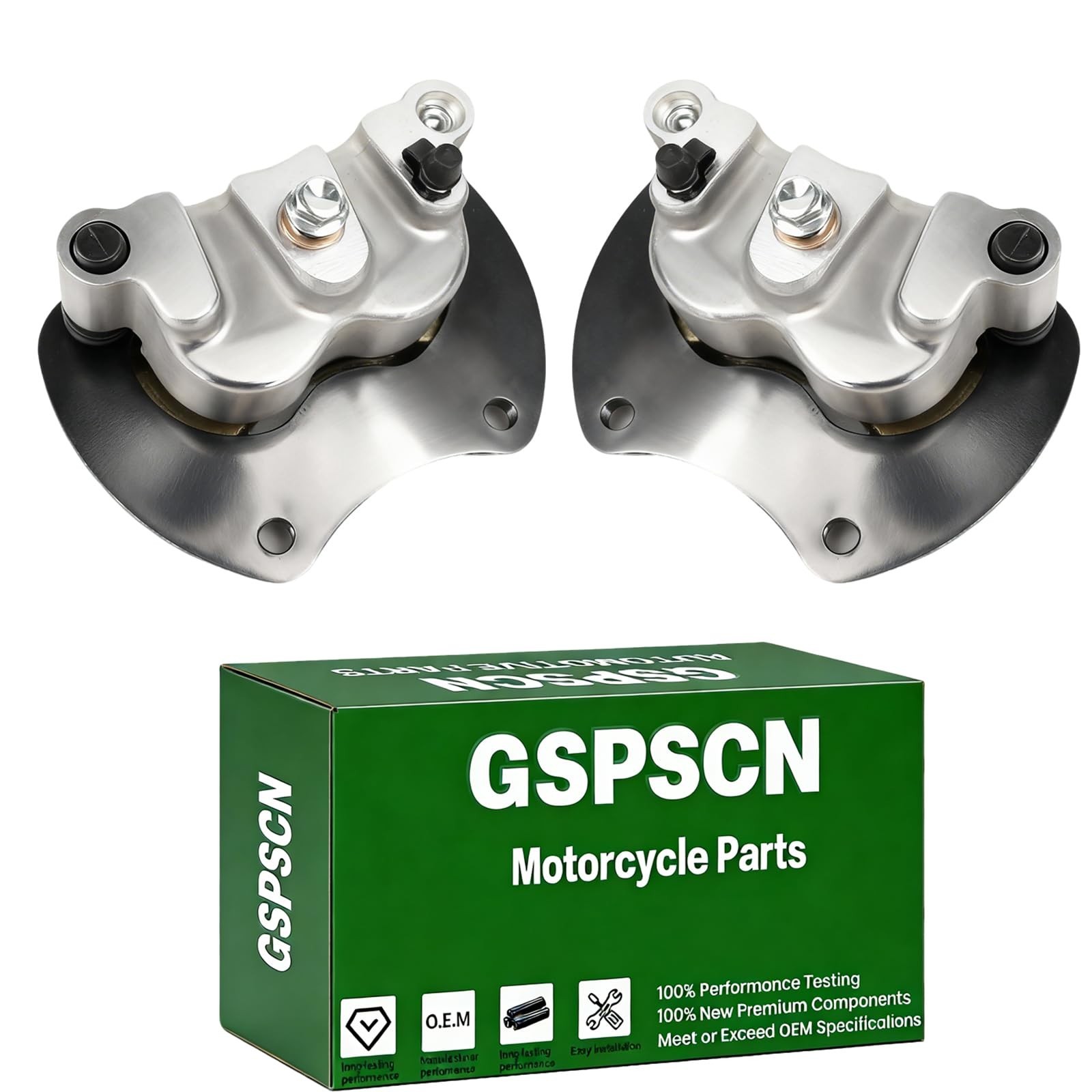 GSPSCN 2Pcs Rear Left Right Brake Calipers w/Pads & Bracket for Polaris RZR X...
