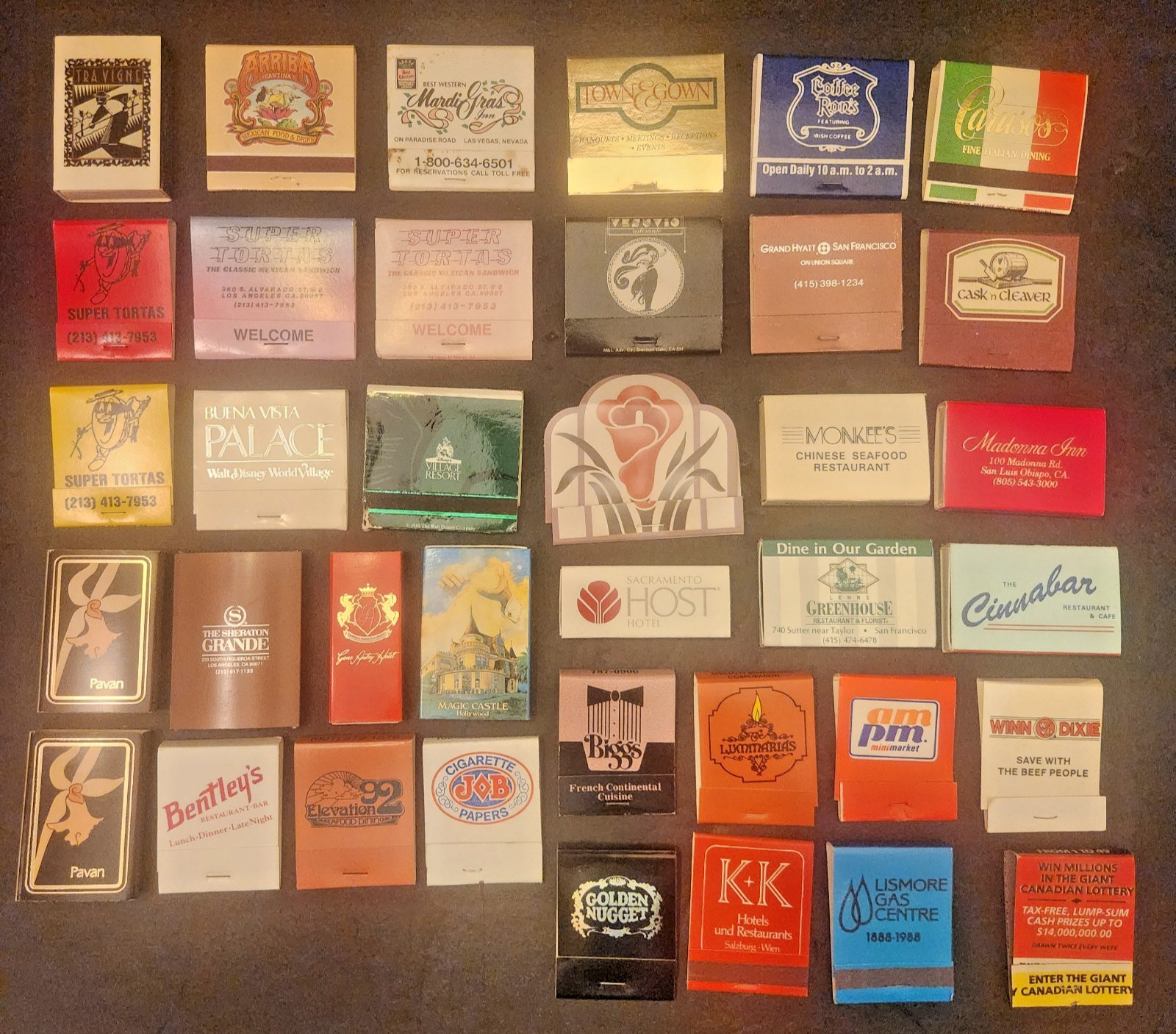 37 Vintage Matchbooks w Matches Hotel Casino Restaurant Advertising Disney Lot