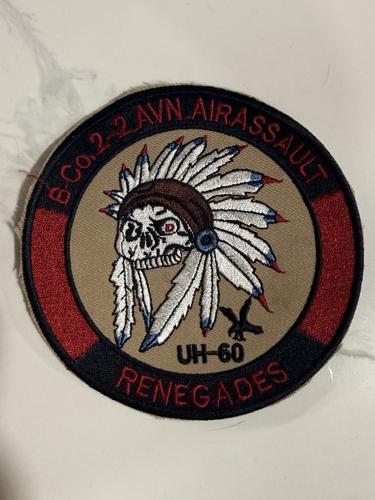 VTG US Army B Co, 2nd Battalion, 2nd Aviation Air Assault Reg “Renegades” Patch