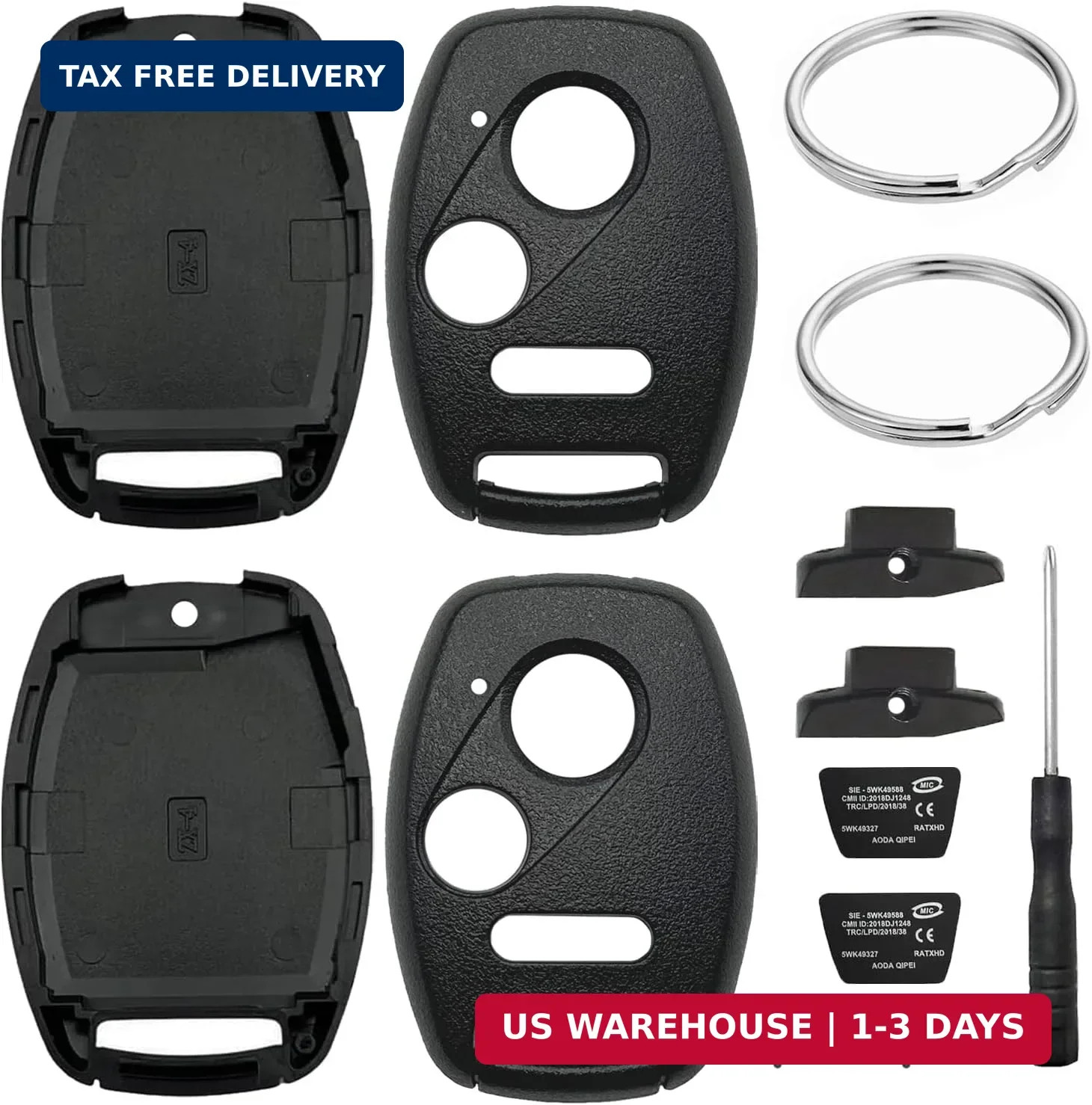 2 Pack Key Fob Shell Case Replacement for Honda Civic LX Accord Crosstour Coupe 2 Pack Key Fob Shell Case Replacement for Honda Civic LX Accord Crosstour Coupe