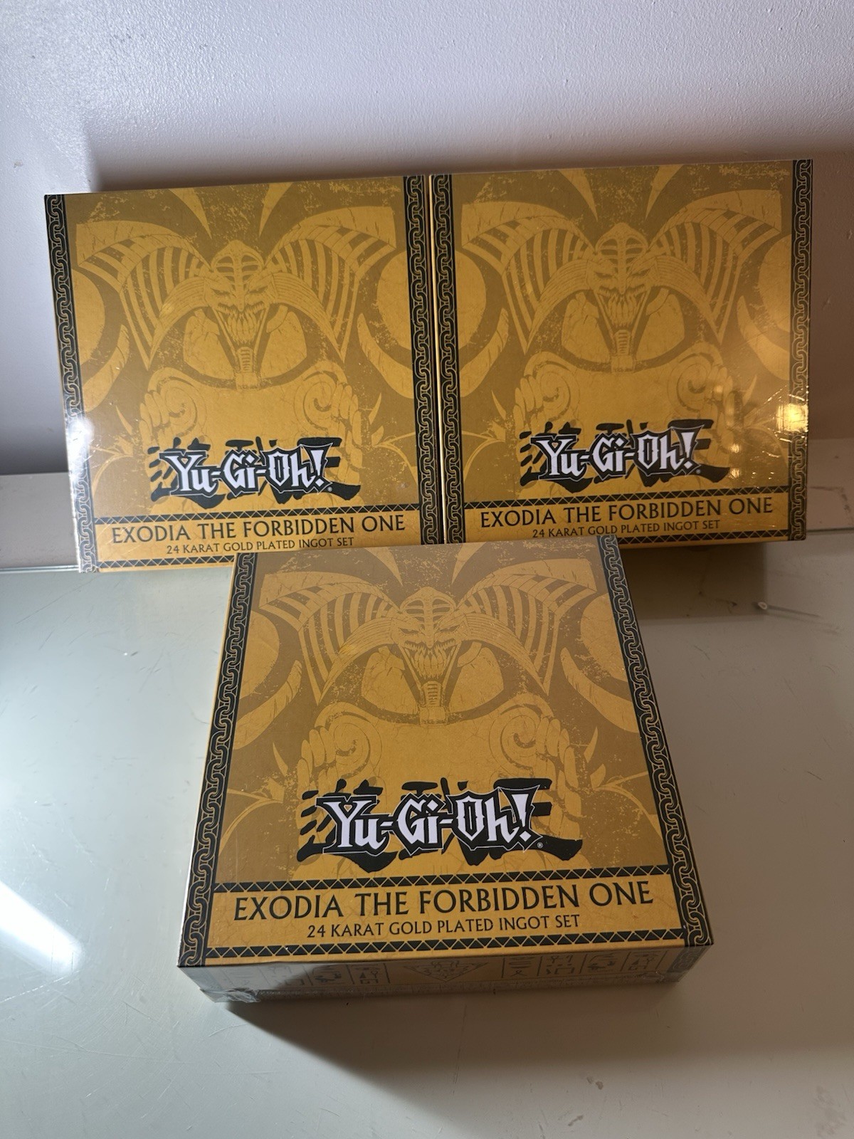 3x Fanattik Yu-Gi-Oh TCG Exodia 24kt Gold Plated Ingot Set Limited Ed 3x Fanattik Yu-Gi-Oh TCG Exodia 24kt Gold Plated Ingot Set Limited Ed