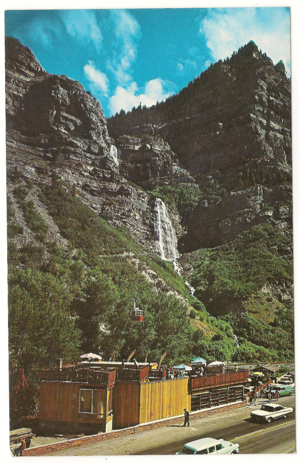 The Sky Ride & Bridal Veil Falls Provo Canyon Utah Rare Unused c1960\'s Postcard