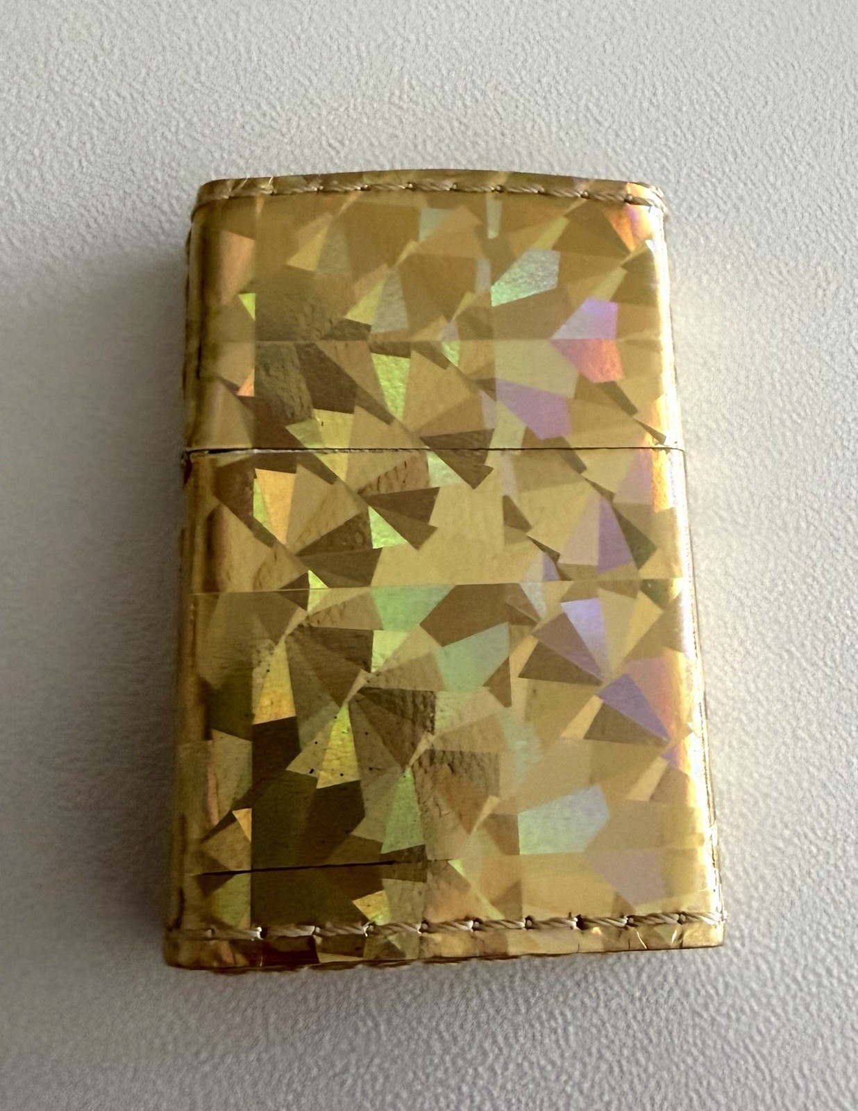 Vintage 2008 Unique Prism Leather Wrapped Zippo Lighter