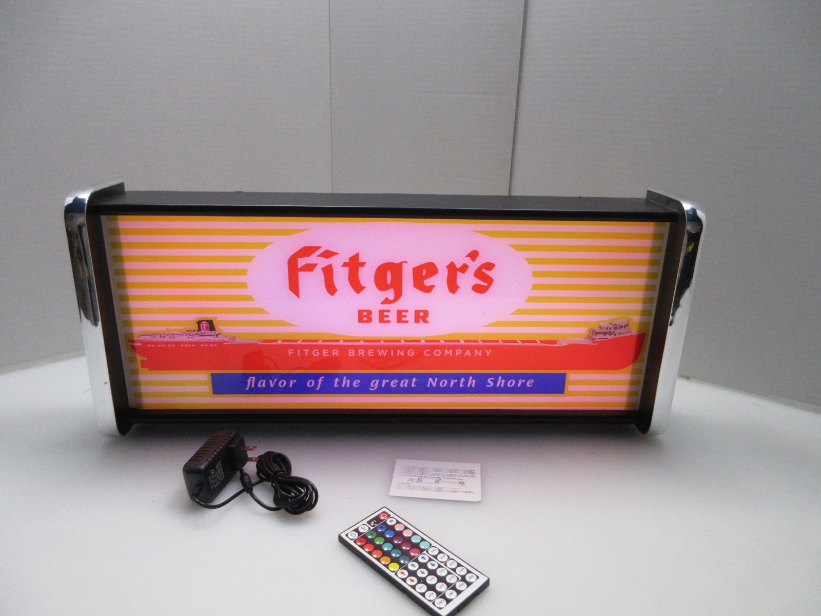 Fitger's Beer with Boat pic LED Display lighted sign lightbox