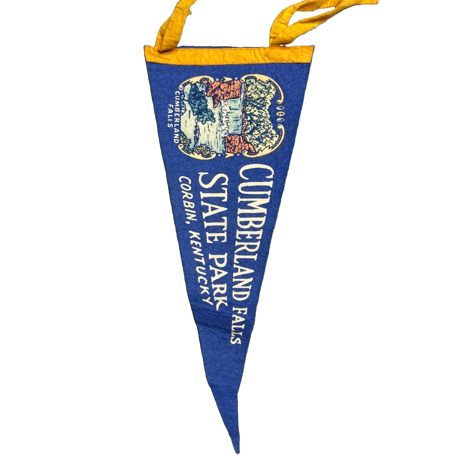 Vintage Cumberland Falls State Park Corbin Ky Mini Blue Felt Pennant 11.75”L Vintage Cumberland Falls State Park Corbin Ky Mini Blue Felt Pennant 11.75”L