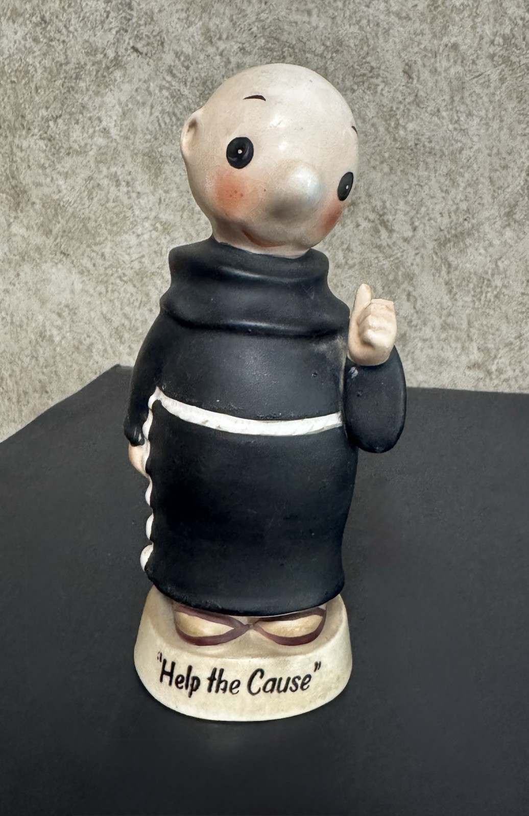 Vintage Japan Monk Friar Coin Bank Help the Cause Ceramic #8938 7”