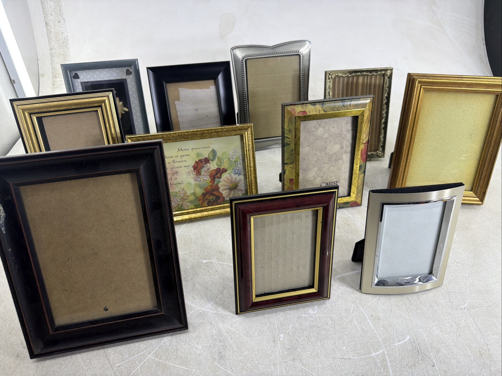 Lot Of 11 Metal Wood Picture Frames Fit 9 (5\ Lot Of 11 Metal Wood Picture Frames Fit 9 (5\