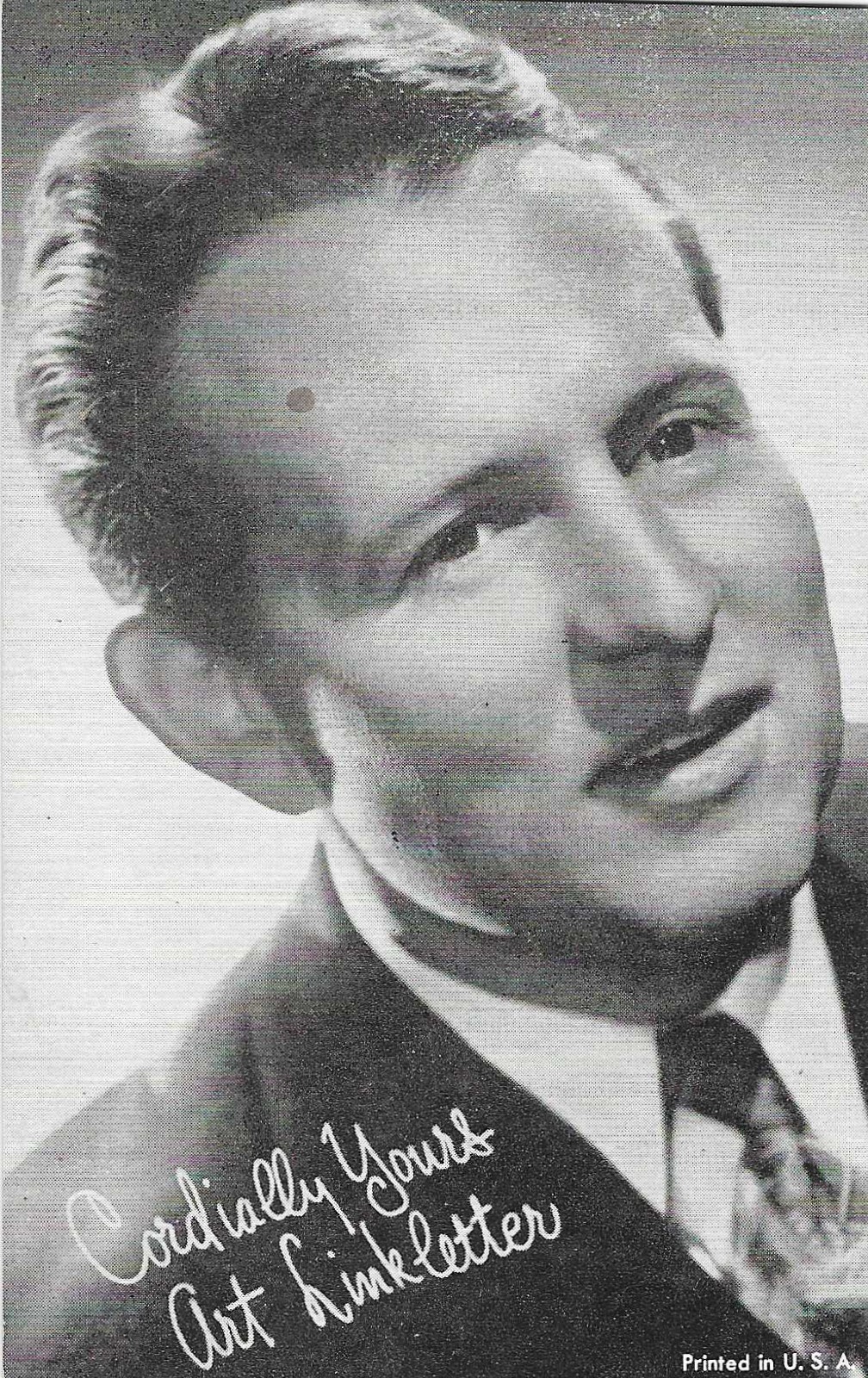 EXHIBIT CO. ARCADE ACTOR CARD 1950\'s ART LINKLETTER POPULAR CARD