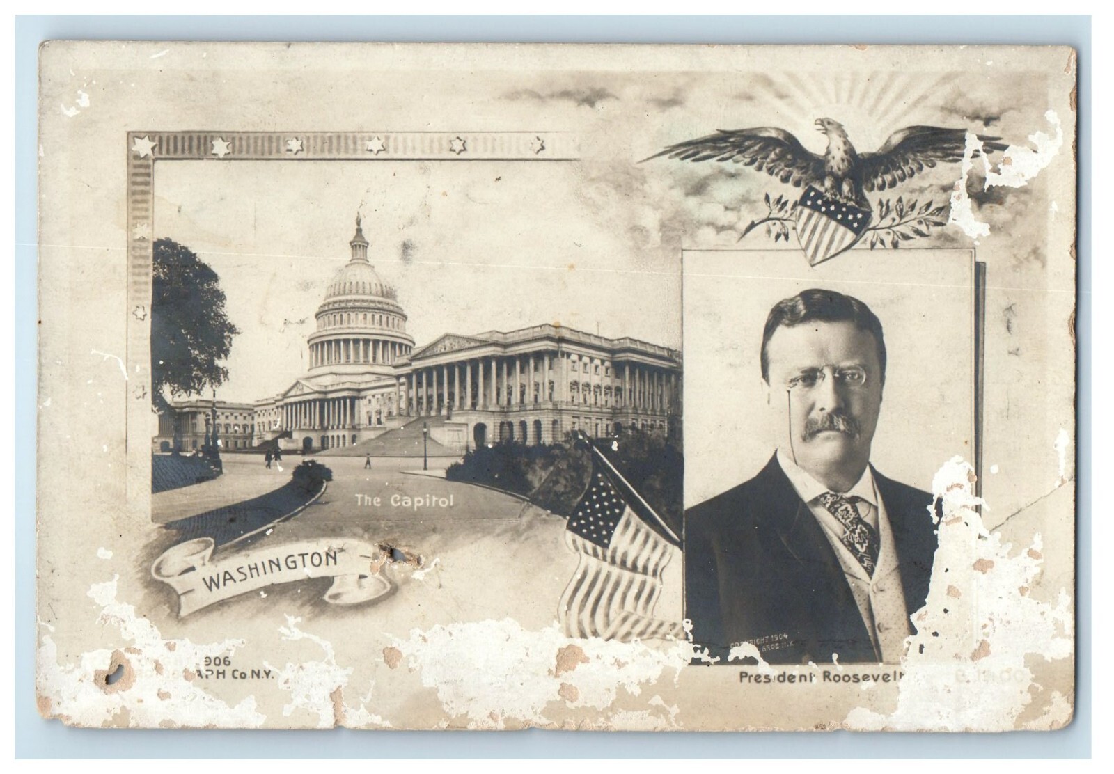 c1905 Multiview President Roosevelt Washington WA RPPC Photo Rotograph Postcard c1905 Multiview President Roosevelt Washington WA RPPC Photo Rotograph Postcard