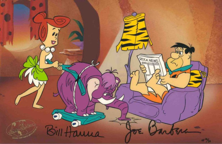 Hanna-Barbera-The Flintstones-Fred\'s Day Off-LE Cel- Signed Hanna and Barbera