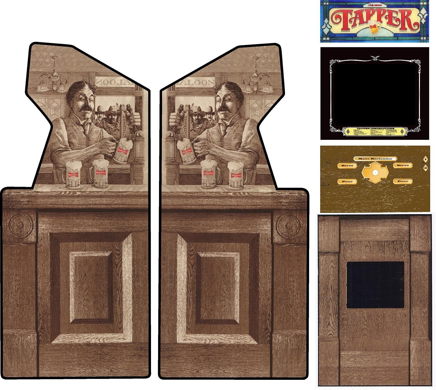 Tapper Arcade Side Art Kickplate 6 Pc Set High Quality Vinyl