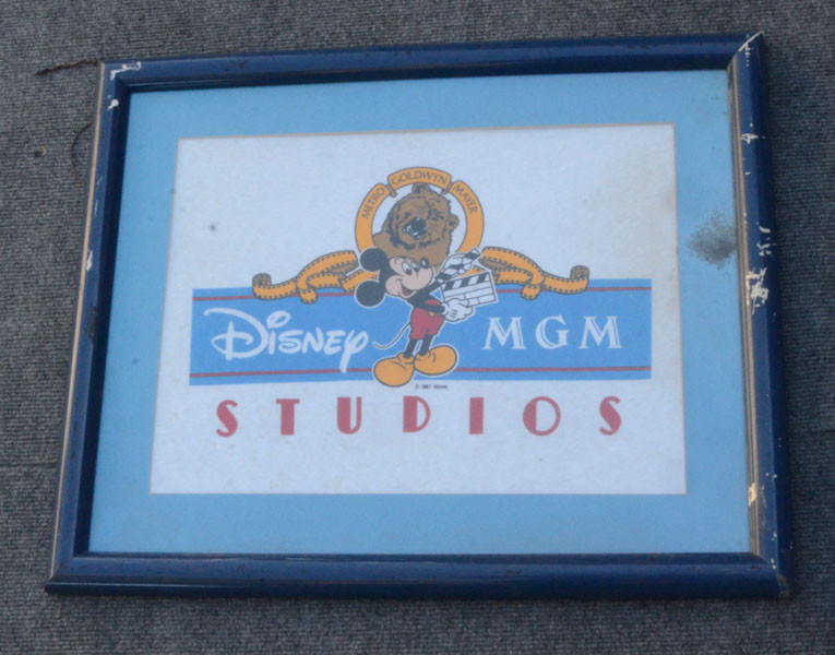 Vintage 1987 Disney MGM Studios Framed Sign.