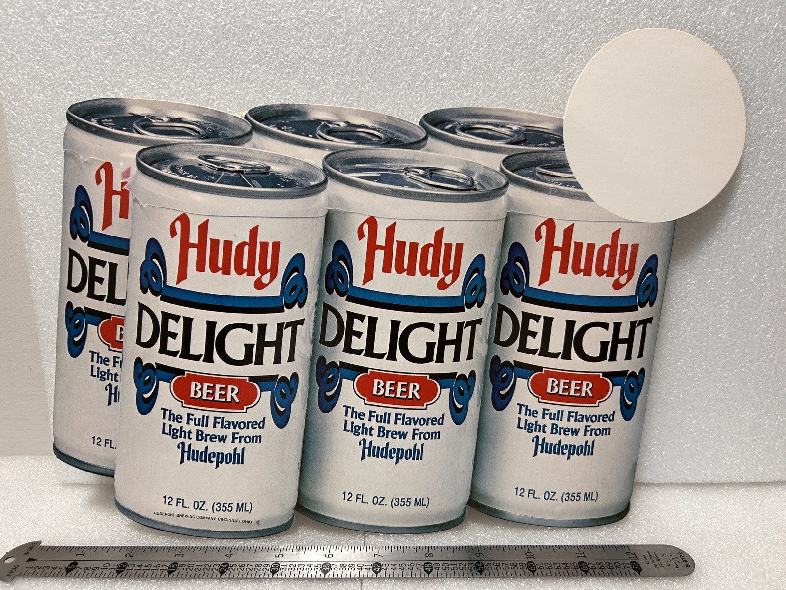 Vintage Large Hudepohl Beer Sign Hudy Delight 1970s Breweriana Wall Decor