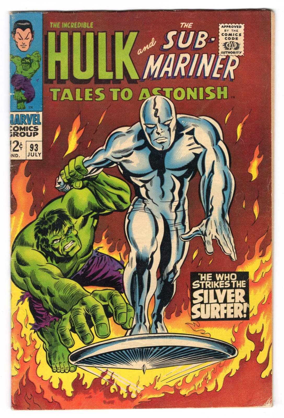 Tales To Astonish 93 1967 Marvel Comics VG+ 4.5 Silver Surfer Hulk Namor