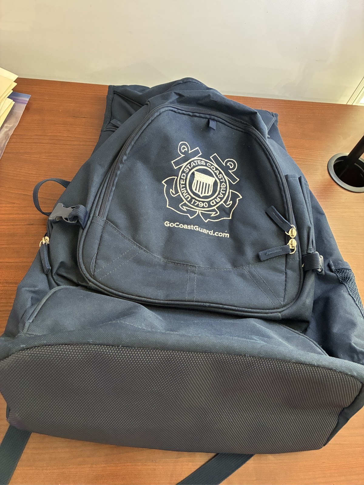 United States Coast Guard Backpack Navy Blue USCG Logo Travel Bag