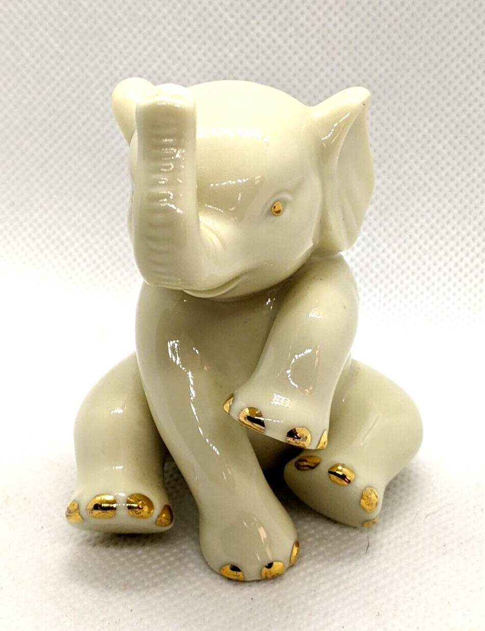 VTG Lenox Collectible gold trim baby Elephant Bone China Figurine 2.5\