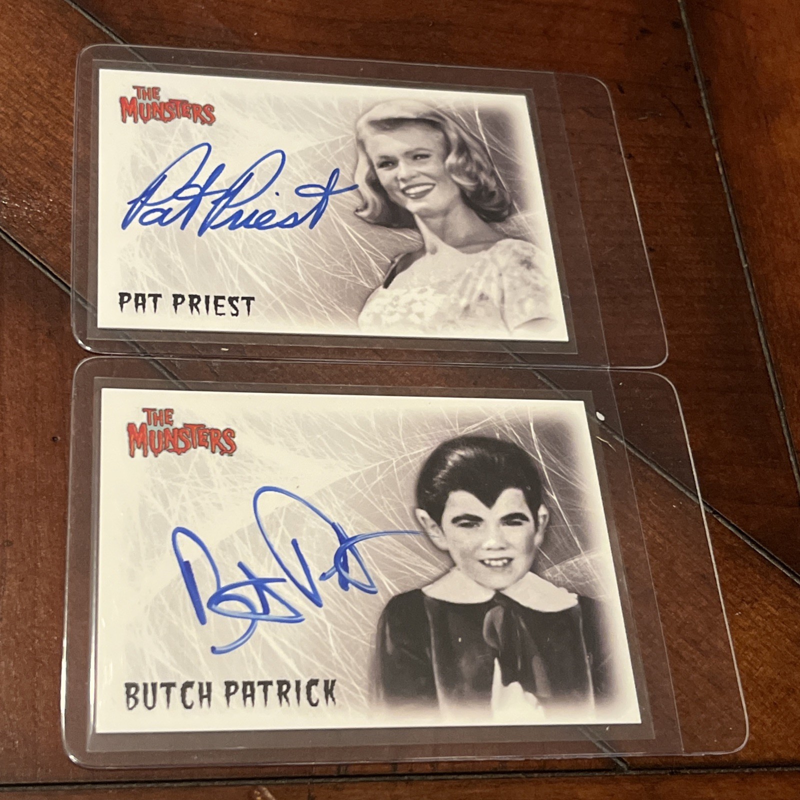 Munsters 2005 Butch Patrick as Eddie Pat Priest as Marilyn Autograph Cards A1 A2 Munsters 2005 Butch Patrick as Eddie Pat Priest as Marilyn Autograph Cards A1 A2