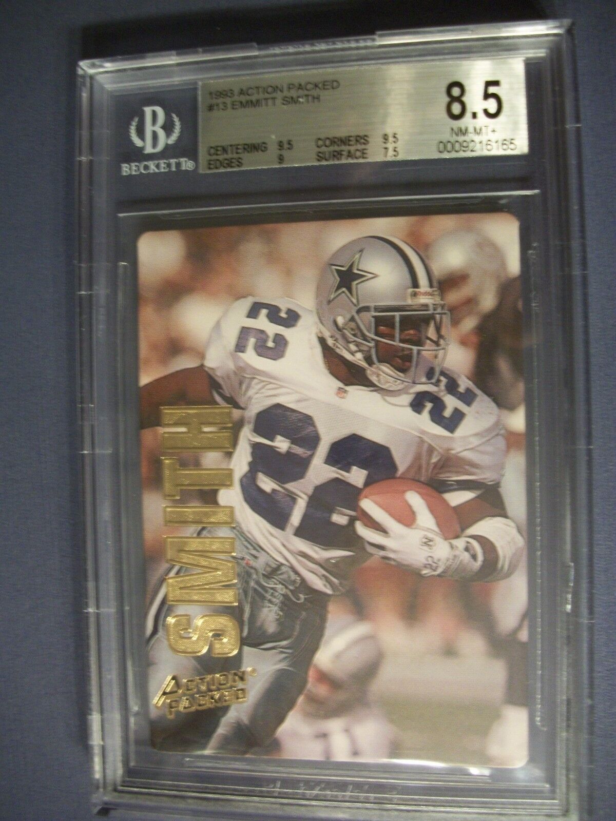 EMMITT SMITH 1993 Action Packed #13 BGS NM-MT+ 8.5 Cowboys