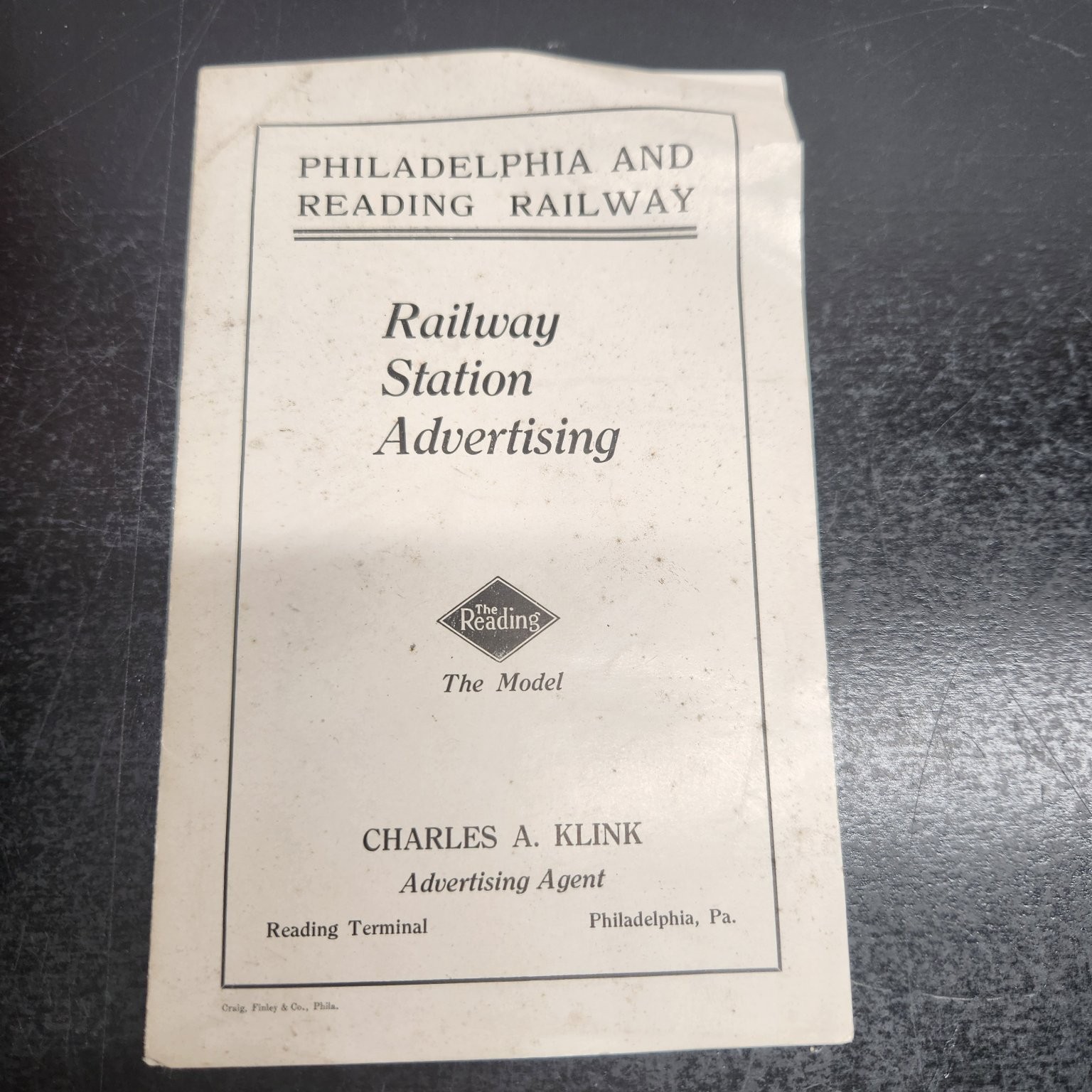Philadelphia & Reading Railway Station Advertising Booklet Ephemera PA RR