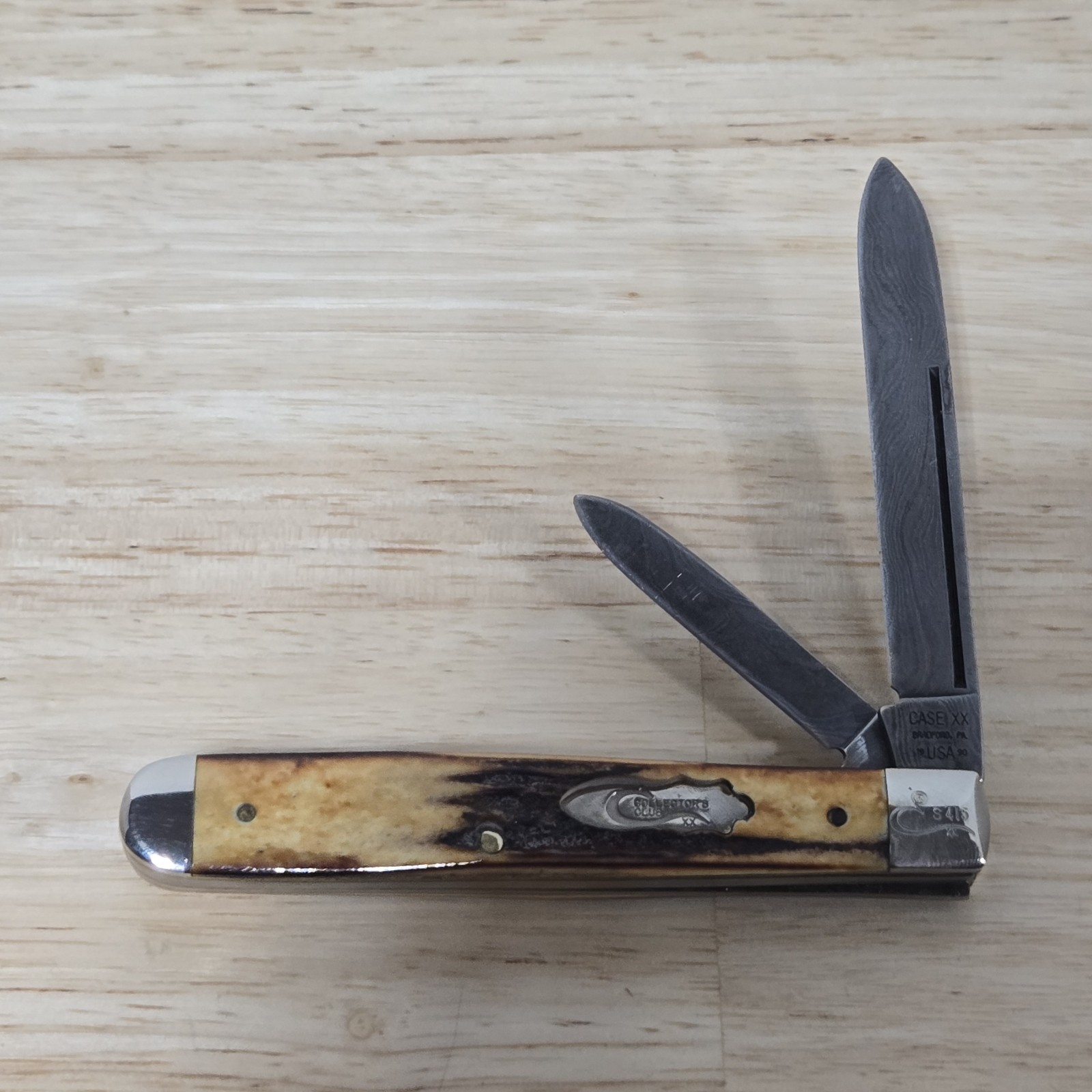 1990 Case XX 52019 D English Jack Damascus Steel Stag Vintage Knife CCC NEW/NO