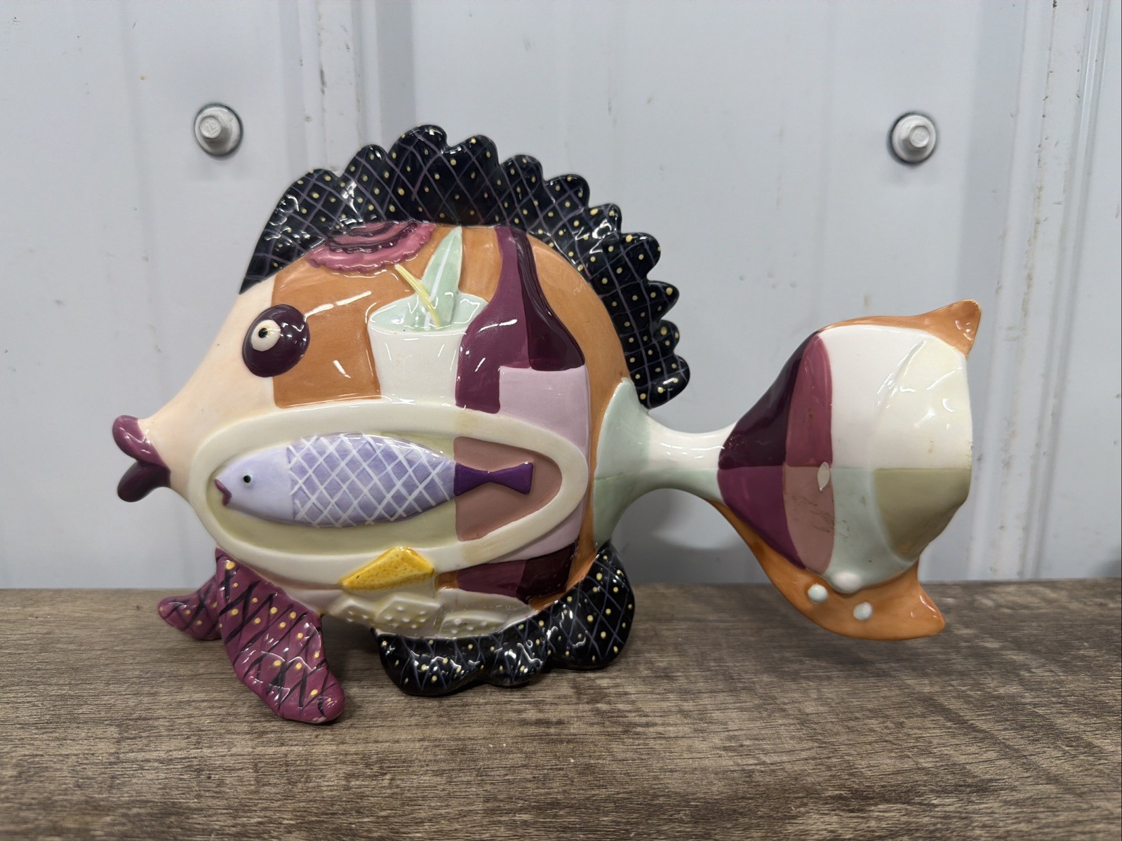 Fitz and Floyd Bistro Fish 71/318 Hand Painted Ceramic Sculpture 1996