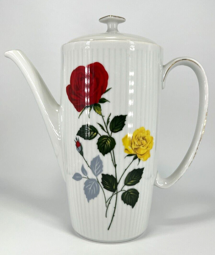 Creidlitz Bavaria Vintage Tea Pot Red & Yellow Rose
