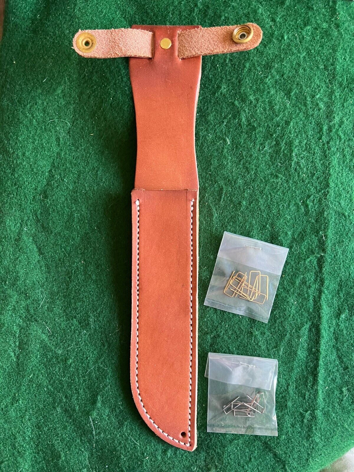 Ka-Bar & MK2 oiled Leather Sheath W/Staples and Rivets  Fighting Knives 