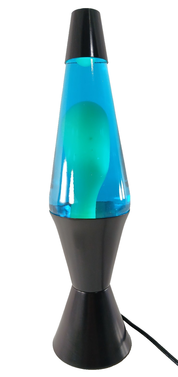 Vintage 1996 Original Lava Lite LAVA MOTION LAMP Blue Water White Wax + New Bulb