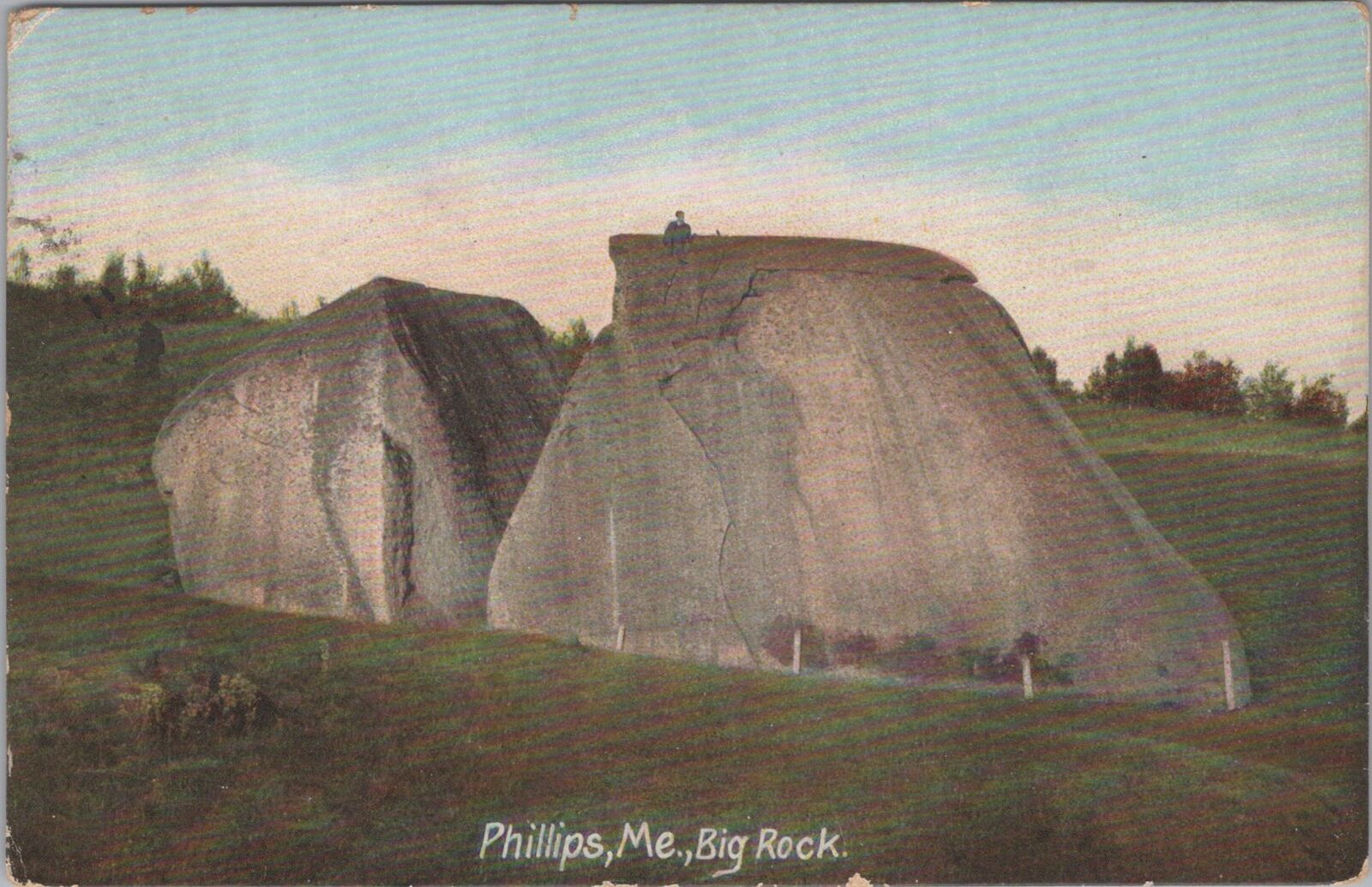 Big Rock Phillips Maine c1910s Postcard