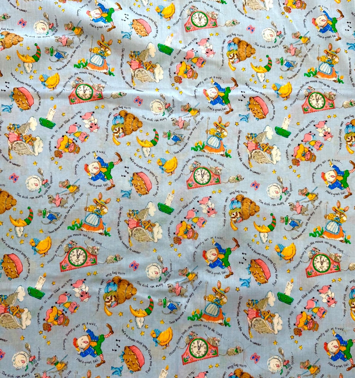 Vintage Cranston VIP Cotton Blend Fabric Nursery Rhymes 44