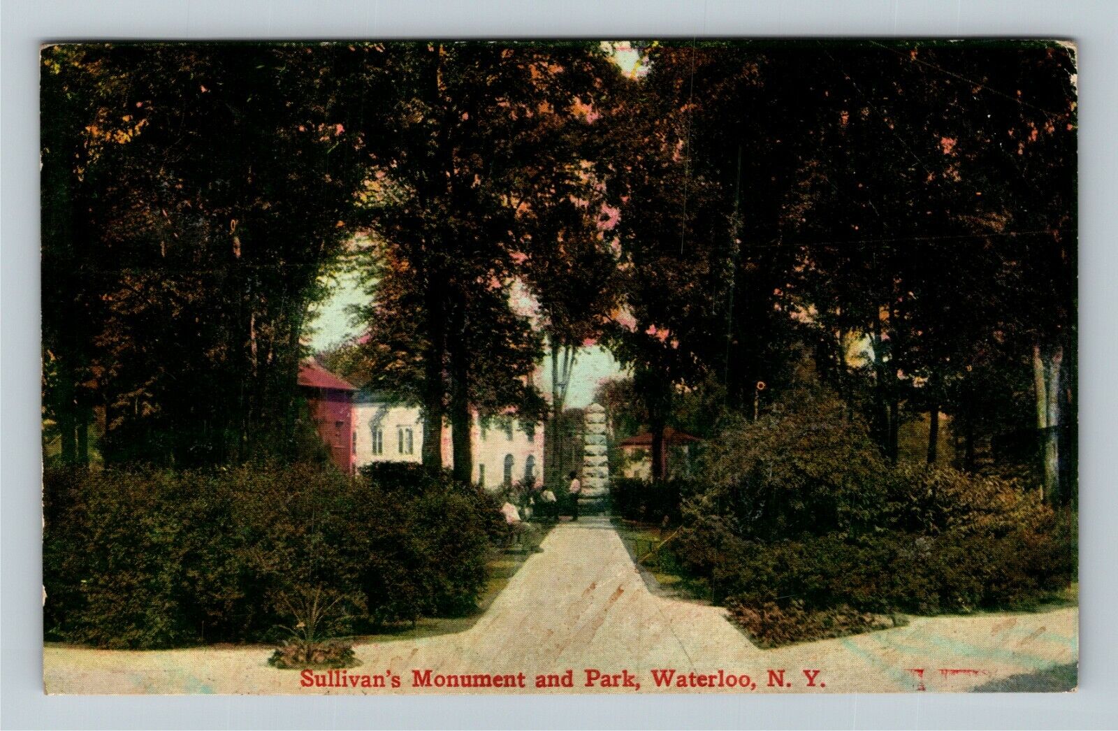 Waterloo NY-New York, Sullivan's Monument And Park, c1912 Vintage Postcard