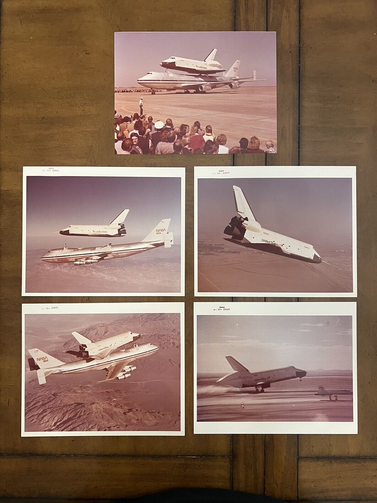 Lot Of 5 Vintage NASA Kodak Photos - Enterprise Space Shuttle