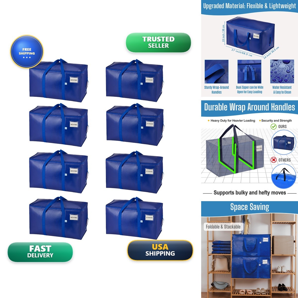 VENO 8 Pack Heavy Duty Moving Bags - Extra Large VENO 8 Pack Heavy Duty Moving Bags - Extra Large