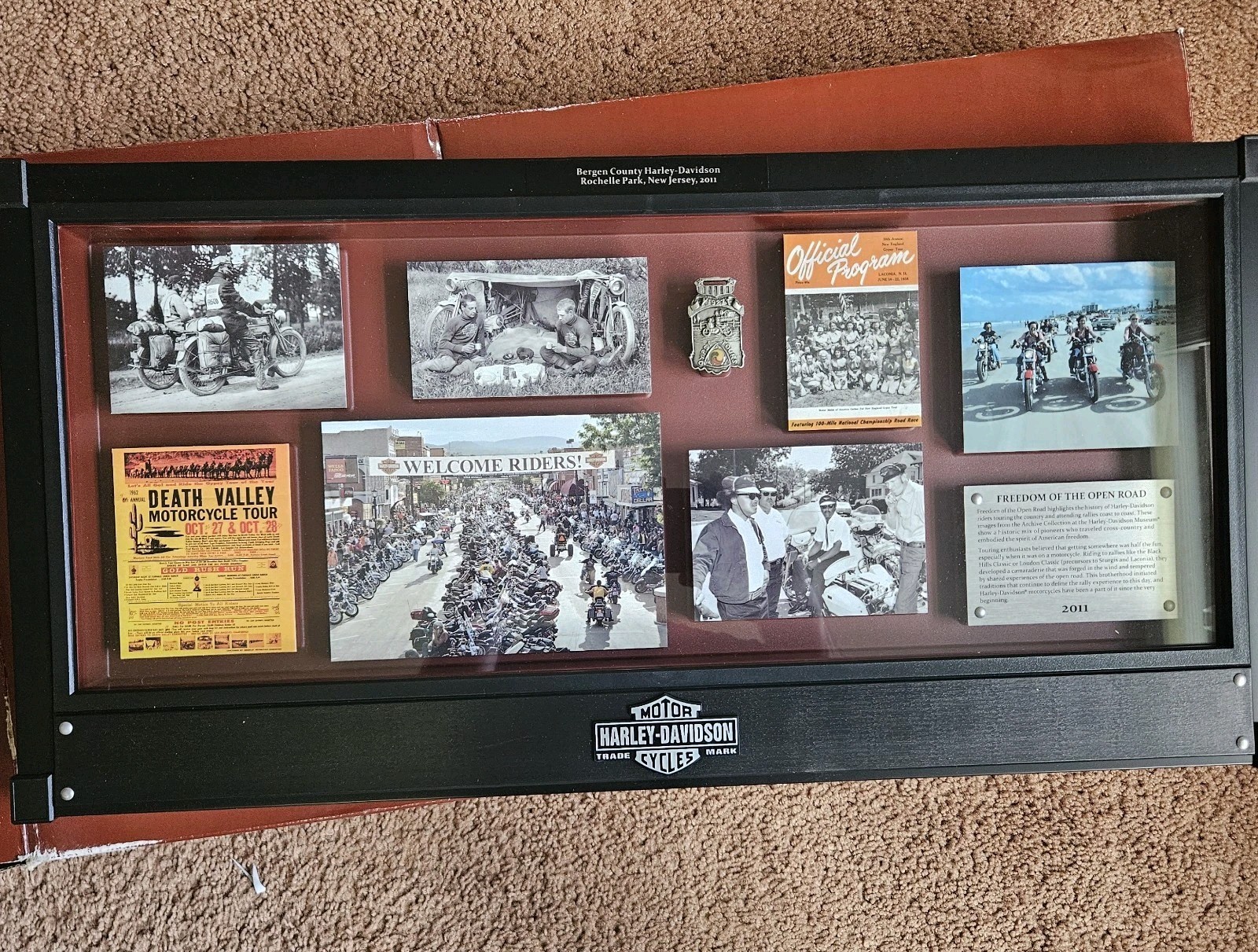 Harley Davidson 2011 Freedom Of The Open Road Shadow Box Archive Collection 