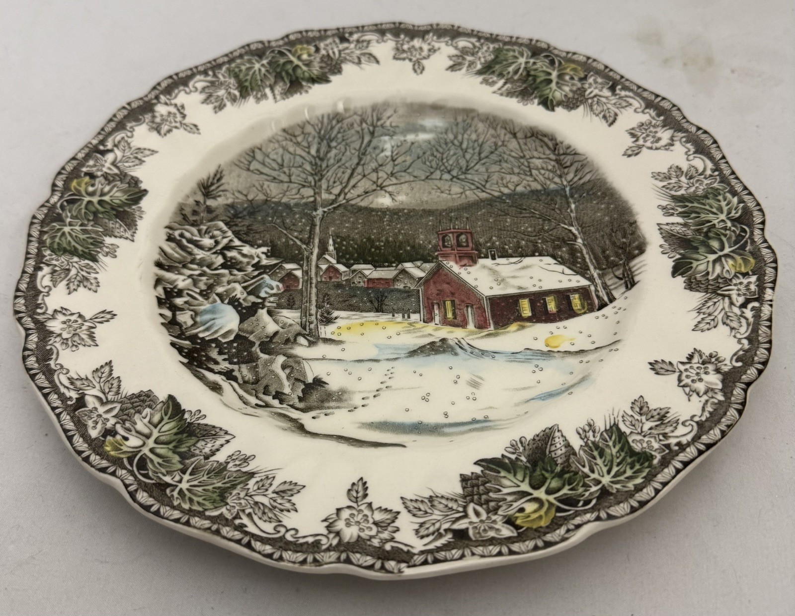 NEW Vintage Johnson Bros Friendly Village The School House Dinner Plate 9.75 in