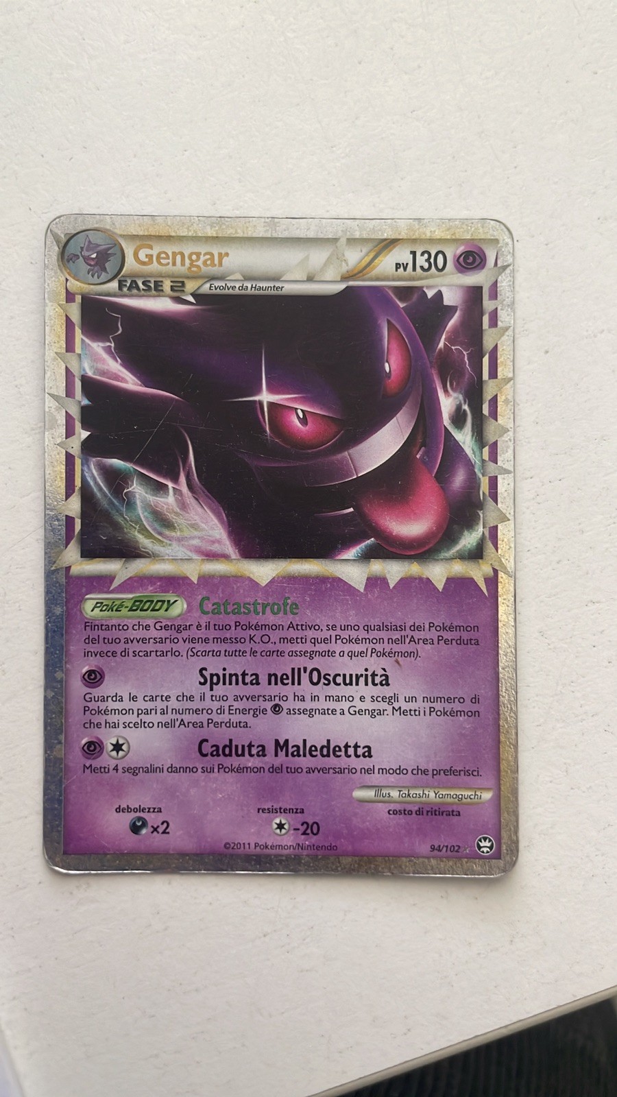 Gengar 94/102 Triumphant Holo Rare Eng 2010 Stage 2 130 HP