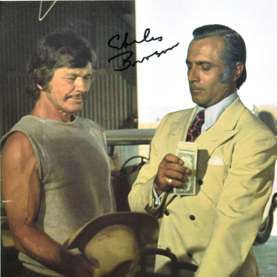 1975 Breakout Charles Bronson Autograph With COA Lobby Card Poster