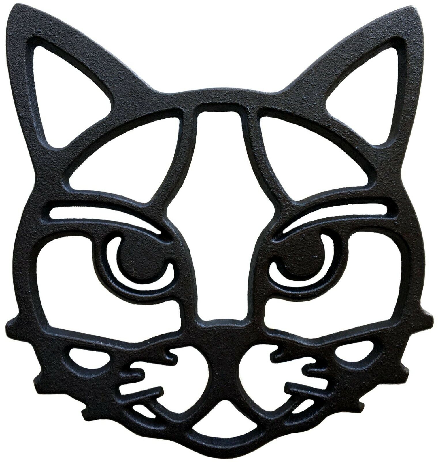 Cat Trivet - Black Cast Iron with feet - Kitchen & Dining Table - 6.5” x 6” NEW 