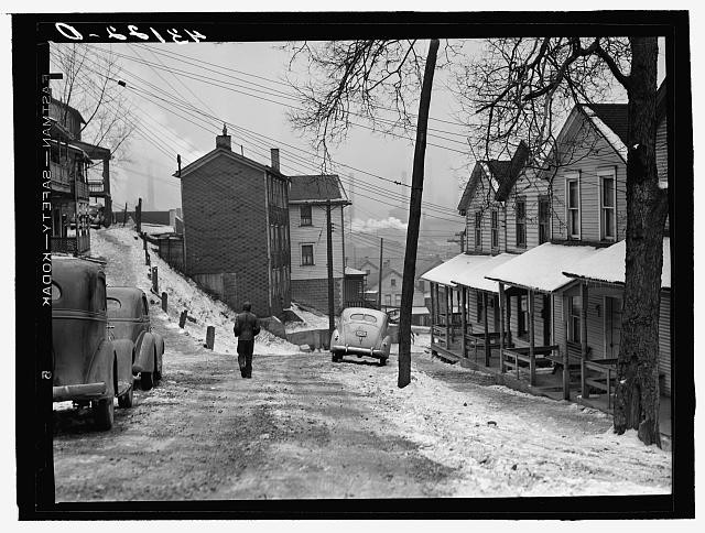Aliquippa Pennsylvania 1941 Street Snowy Residential Road FSA Portland Houses