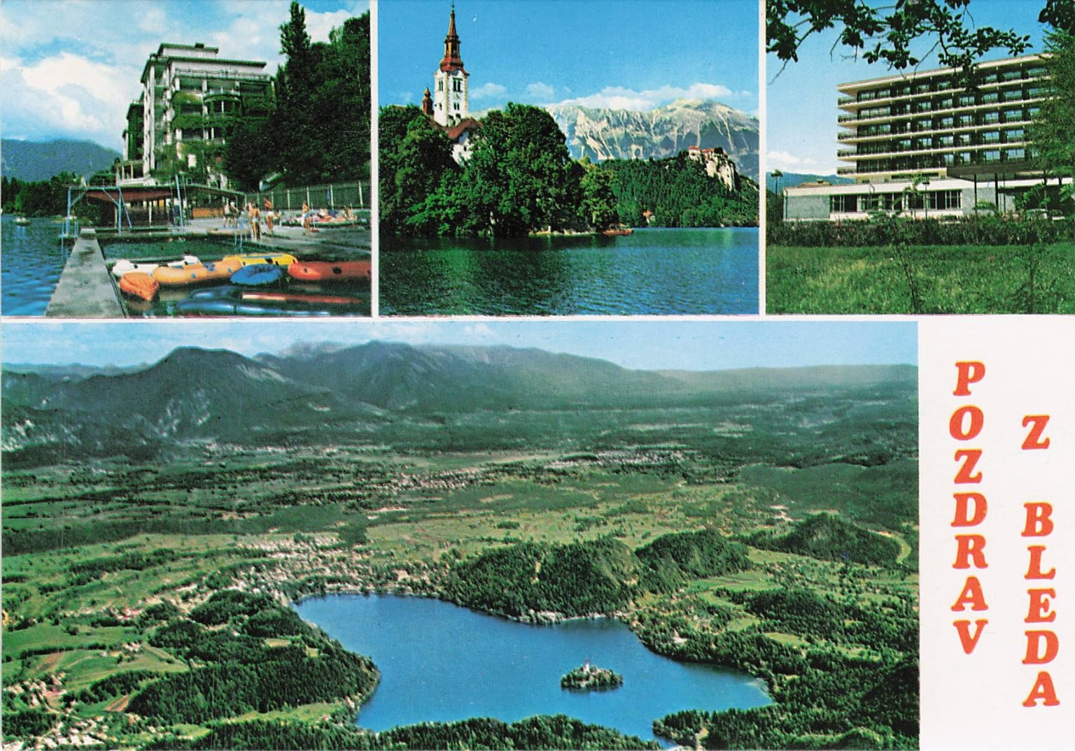 Vintage Lake Bled Slovenia Postcard - Island Church Castle Mountains Inventa