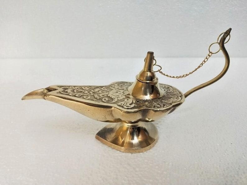 Aladdin Aladin Genie Oil Brass Amazing Lamp 100% Authentic Vintage New