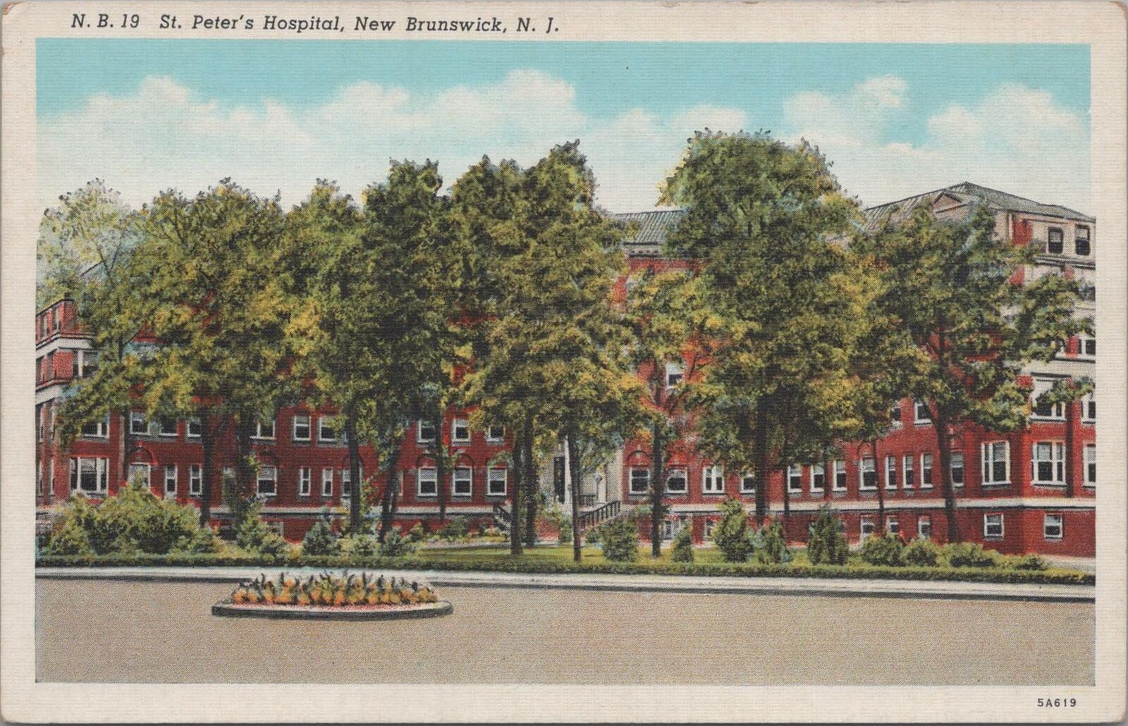 Postcard St Peter\'s Hospital New Brunswick NJ 
