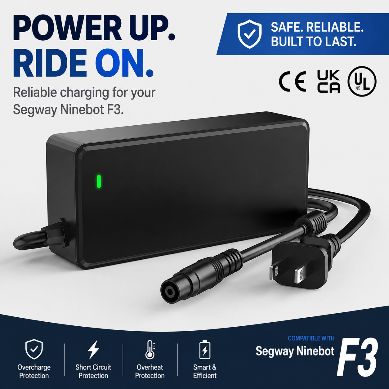 54.6V 2A Charger for 48V Ninebot by Segway MAX G3, F3, GT3, ZT3 Pro, F3 Pro 54.6V 2A Charger for 48V Ninebot by Segway MAX G3, F3, GT3, ZT3 Pro, F3 Pro