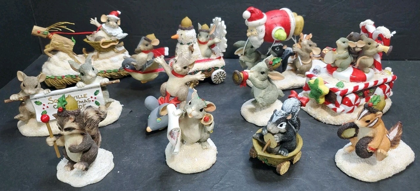 11 Different  Fitz & Floyd Charming Tails Figurines Christmas Santa Holiday IOB