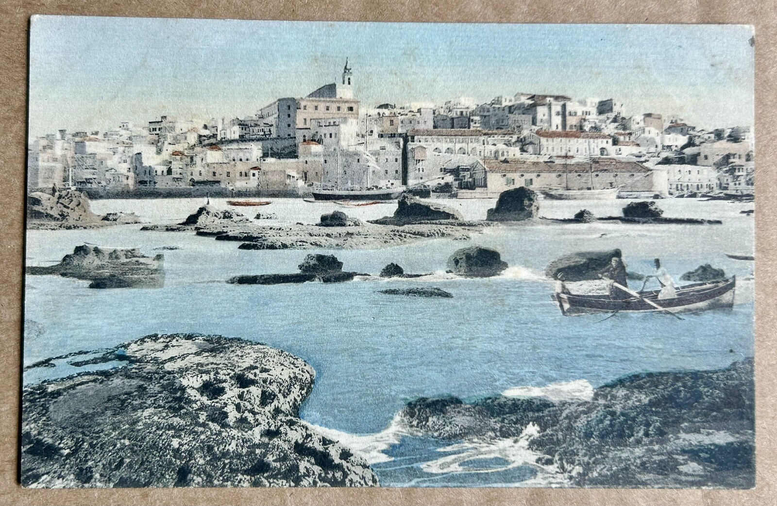 Jaffa Vintage Postcard. Landscape. Sea And Boat. Jaffa Vintage Postcard. Landscape. Sea And Boat.