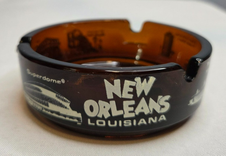 Vintage Souvenir New Orleans Louisiana Ashtray Brown Glass Vintage Souvenir New Orleans Louisiana Ashtray Brown Glass